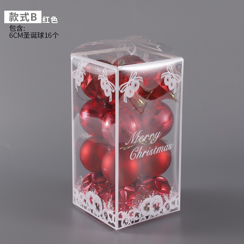 Caja de regalo de la bola de luz galvanoplastia de Navidad árbol de Navidad colgante Bola de polvo bola mate decoración de techo de Navidad