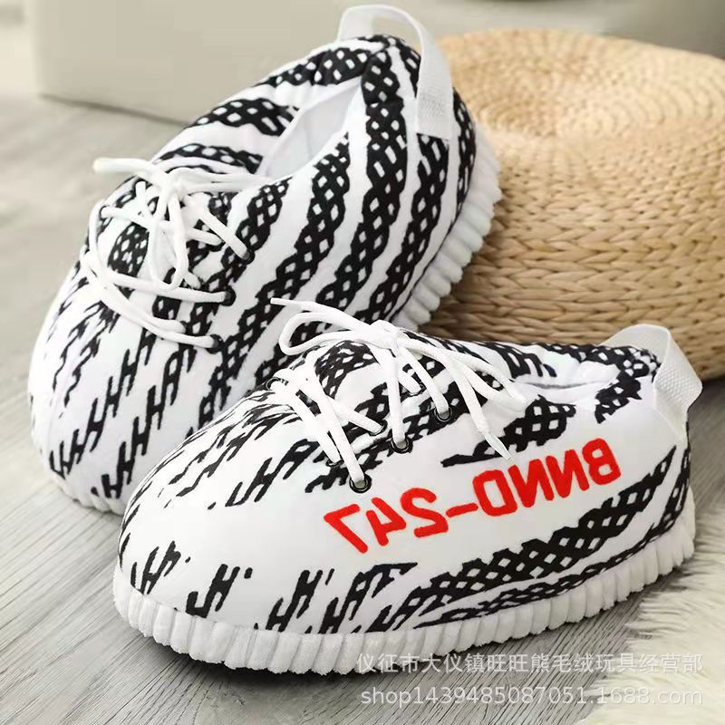 Tiktok mismo estilo parodia zapatos de grasa Coco pareja Zapatillas de algodón volver al futuro casa piso Kang hebilla 1 zapatos de algodón