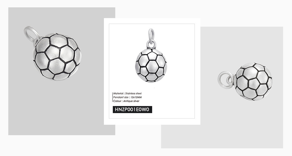 Spherical Football Basketball Stainless Steel Pendant Wholesale Nihaojewelry display picture 3