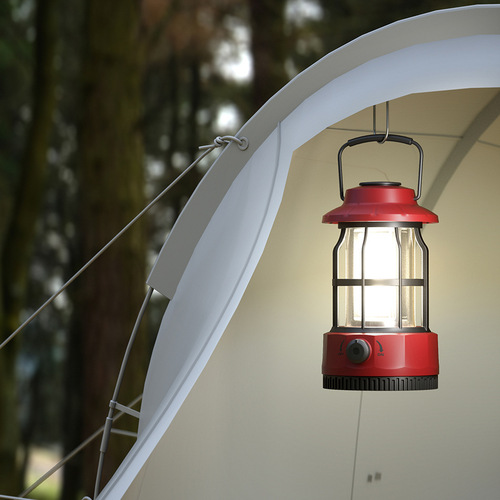 New camping light outdoor camping lantern tent light portable lantern gift Ningbo retro charging campsite light wholesale