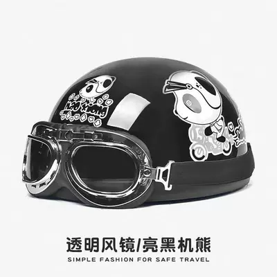 Helmet 3C Certified Electric Motorcycle, Motosiklet kaskı (dəbilqə) - new-national-standard-3c-certification-motorcycle-bear-transparent-harley-mirror