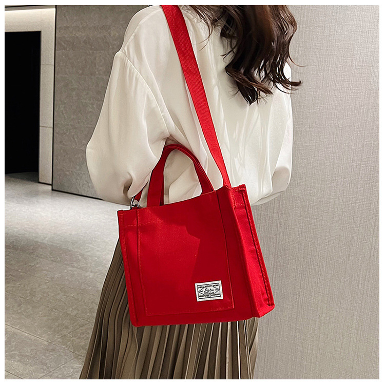 257g Weight Polyester Lining Material Sewing Thread Fashion Element Zipper Closure Type Single Shoulder Strap, Top Handle Strap Type Square Bag Bags Type Casual Occasion Canvas Material Solid Color Pattern All Seasons Season Women's Gender Streetwear Style Square Shape Women's Canvas Solid Color Streetwear Sewing Thread Square Zipper Square Bag 3