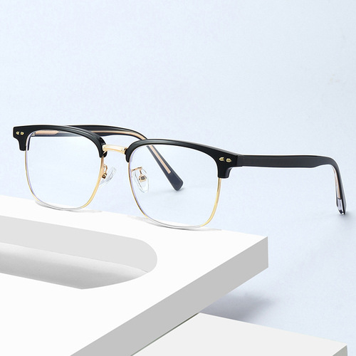 8009 New Retro Eyebrow Glasses Men's TR Business Frame Half-Frame Material Insert Pin Can Be Matched With Myopia Glasses