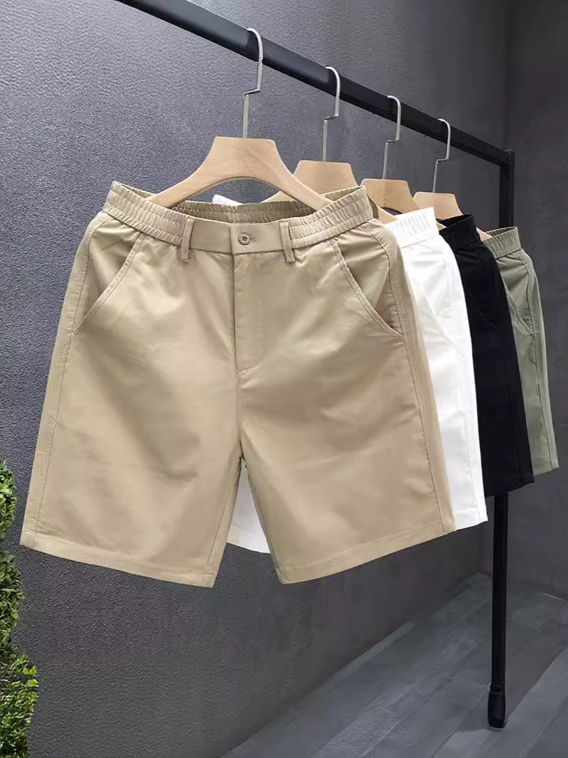 Pantalones casuales blancos universales para hombres, pantalones de verano delgados, pantalones de moda para hombres, pantalones de calzado rectos.