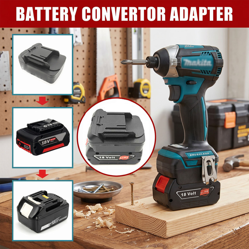 Adapter for Converting Bosch 18V Gba Lithium Batteries into Makita 18V Bl18 (Series) Lithium Battery Tools Adapter for Converting Bosch 18V Gba Lithium Batteries into Makita 18V Bl18 (Series) Lithium Battery Tools