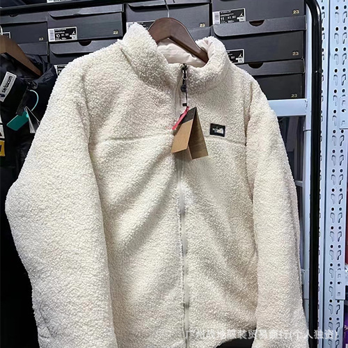Cross-border TNF double-sided lambswool 1996 down cotton jacket, unisex, loose and warm coat