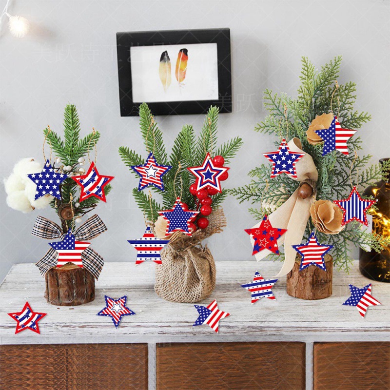 Decoración de fiesta del Día de la Independencia de los Estados Unidos Decoración de la etiqueta colgante Bandera de los Estados Unidos Decoración de la atmósfera del Día de la Independencia