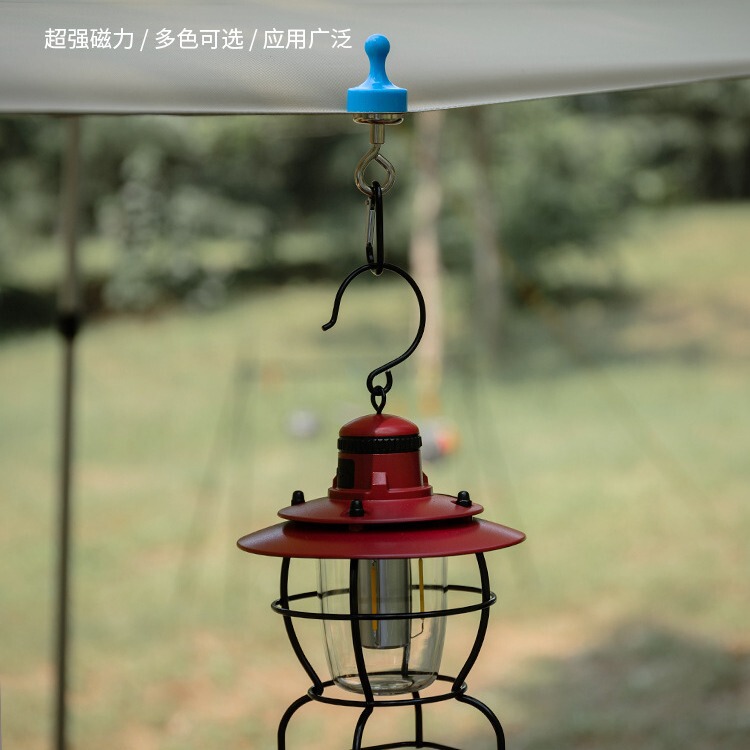 Outdoor Camping Sky Curtain Magnetic Hook Strong Magnet Hanging Hook Tent Camping Light Fixer Punch-Free Adhesive