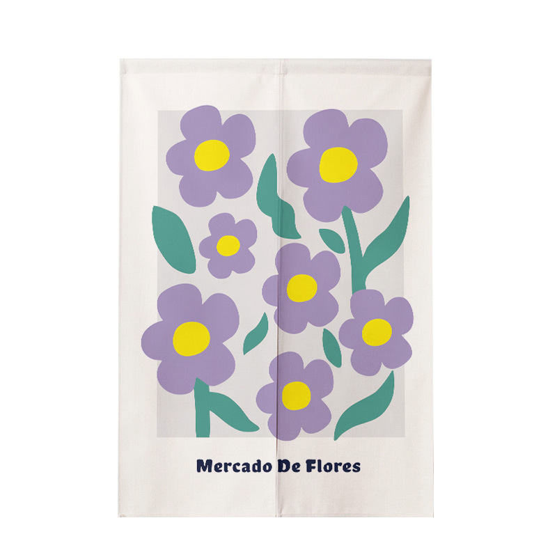 Cortina minimalista con diseño floral de hojas Morandi, cortina divisoria, cortina de cocina sin perforaciones, cortina semientrelazada para inodoro.
