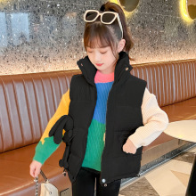 女童装外套冬装2025新款韩版洋气加厚保暖马甲儿童中大童坎肩棉服