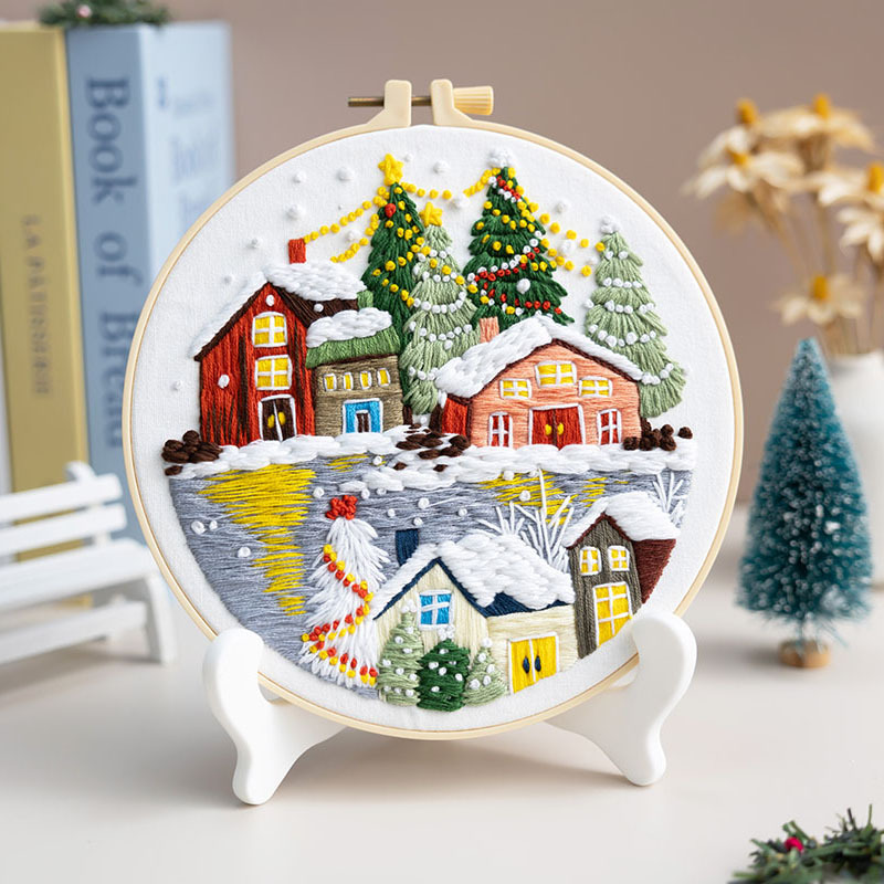 2025 Transfronterizo nuevo producto bordado hecho a mano material de bricolaje Christmas Embroidery KIT kits de Navidad