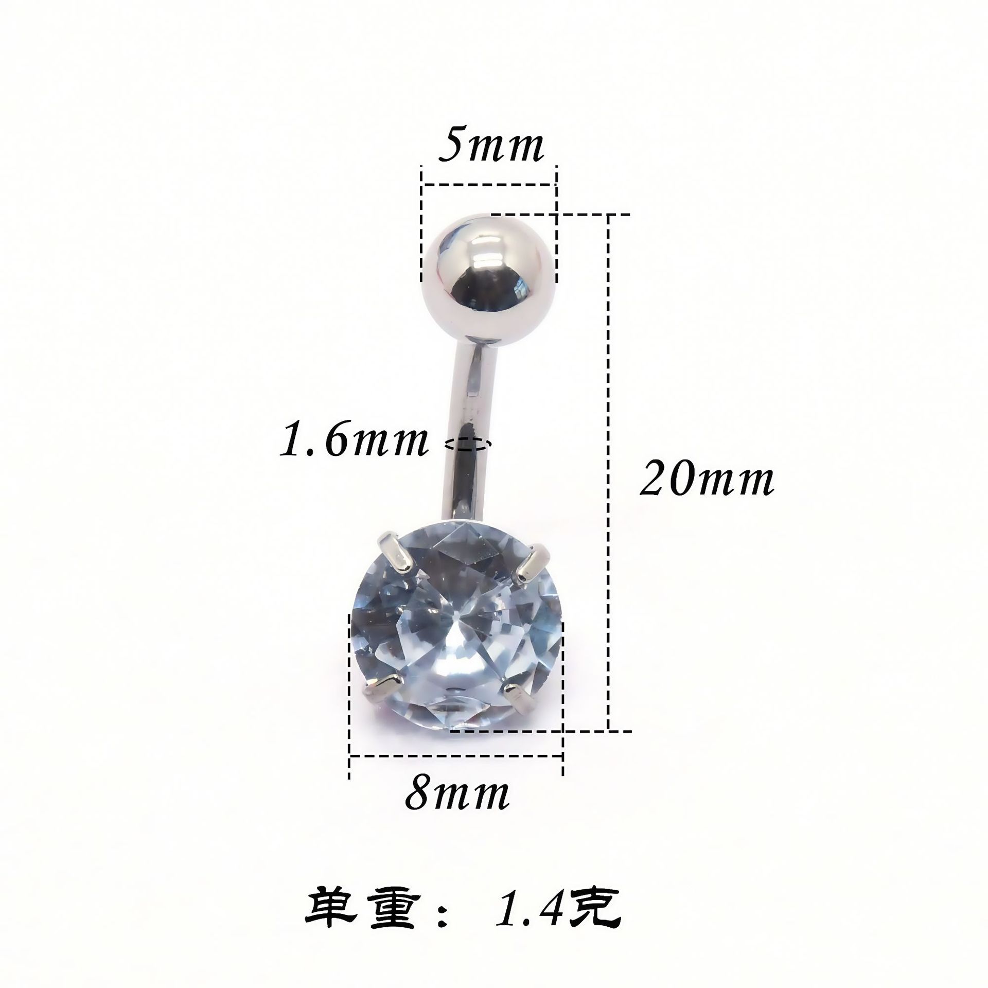 Heart Shaped Belly Button Ring Stainless Steel Navel Jewellery_voghion.com