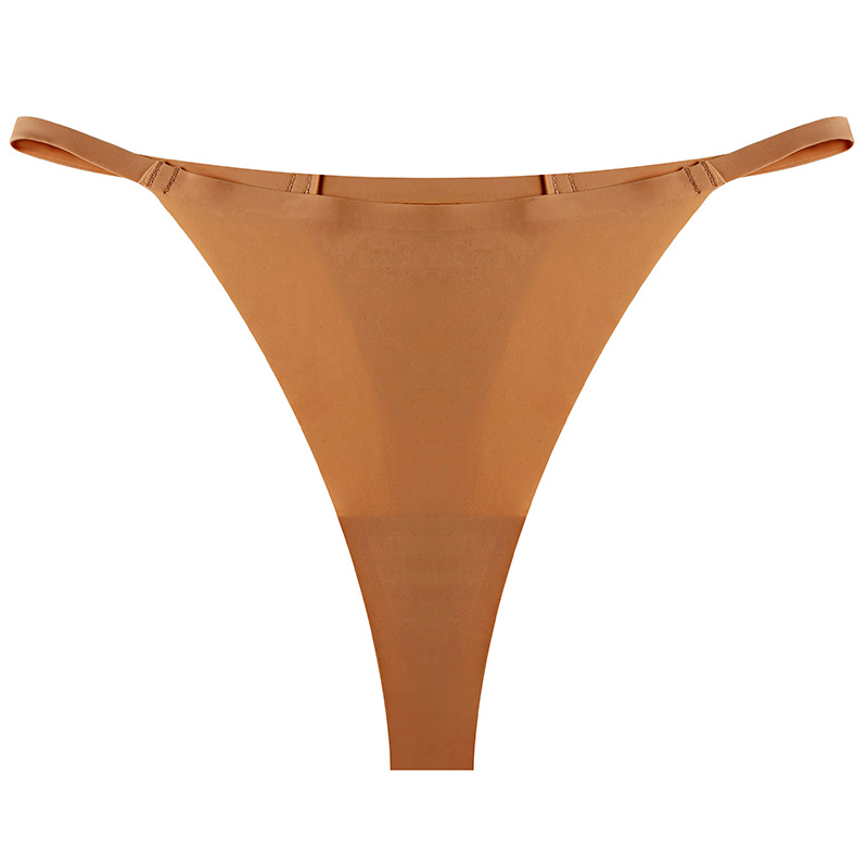 Ropa interior deportiva de suministro transfronterizo de una pieza T pantalones de seda de hielo transpirable de secado rápido de cintura baja sin costuras sexy Correa delgada Tanga