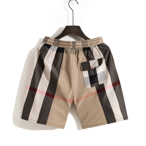 Men's Summer 2025 New Short Shorts, Quick-Drying, Korean Style, Trendy, Beach Pants, Student Casual, Mid-Thigh Work Pants, Striped, Cross-Border