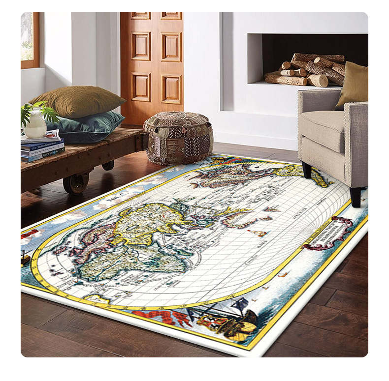 世界地图地毯,客厅地毯,卧室房间毯,亚马逊地毯,艺术地毯