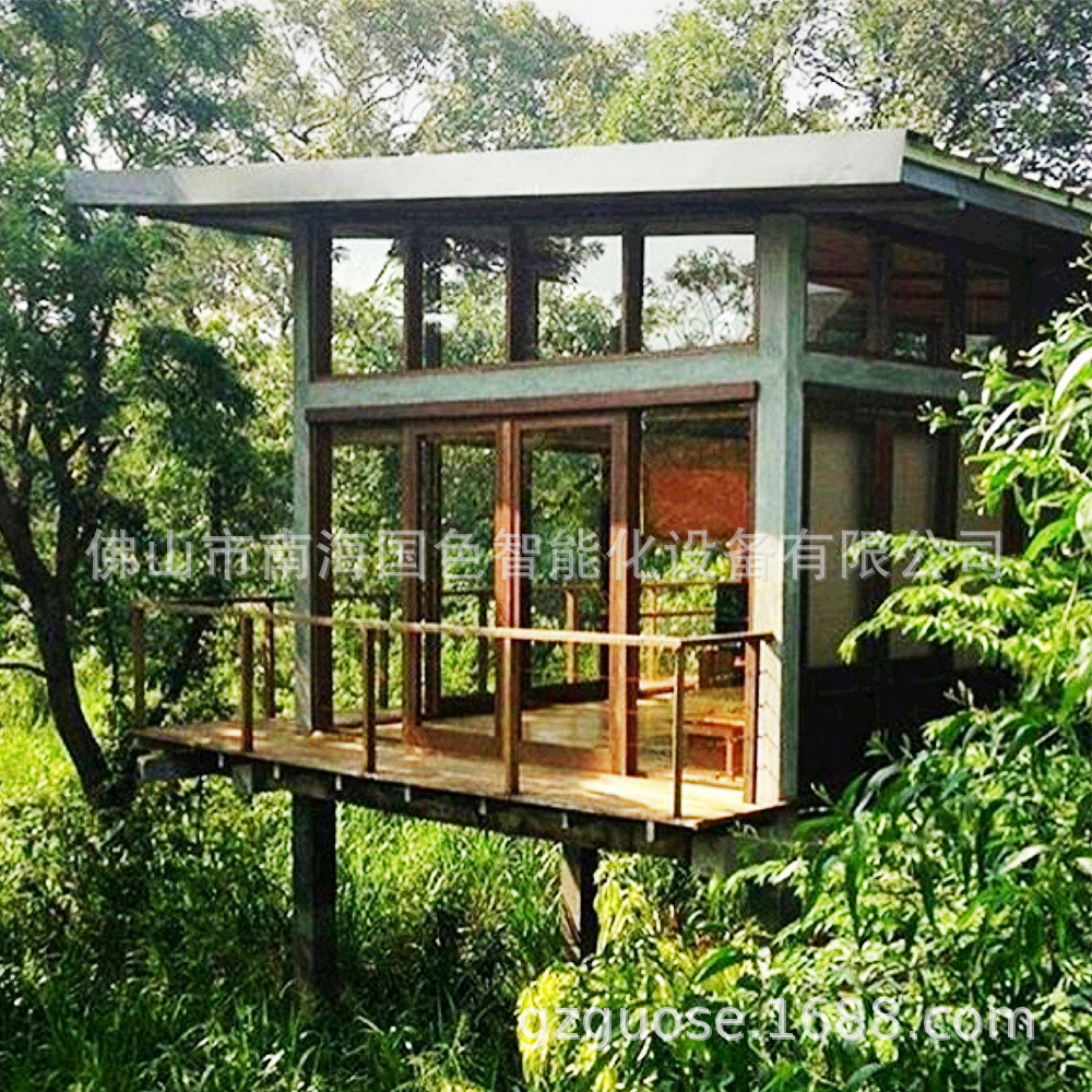 Acero ligero Villa Hotel creativo micro cama manzana cabina triángulo casa de madera camping Sunshine Room Net rojo móvil habitación espacio cápsula