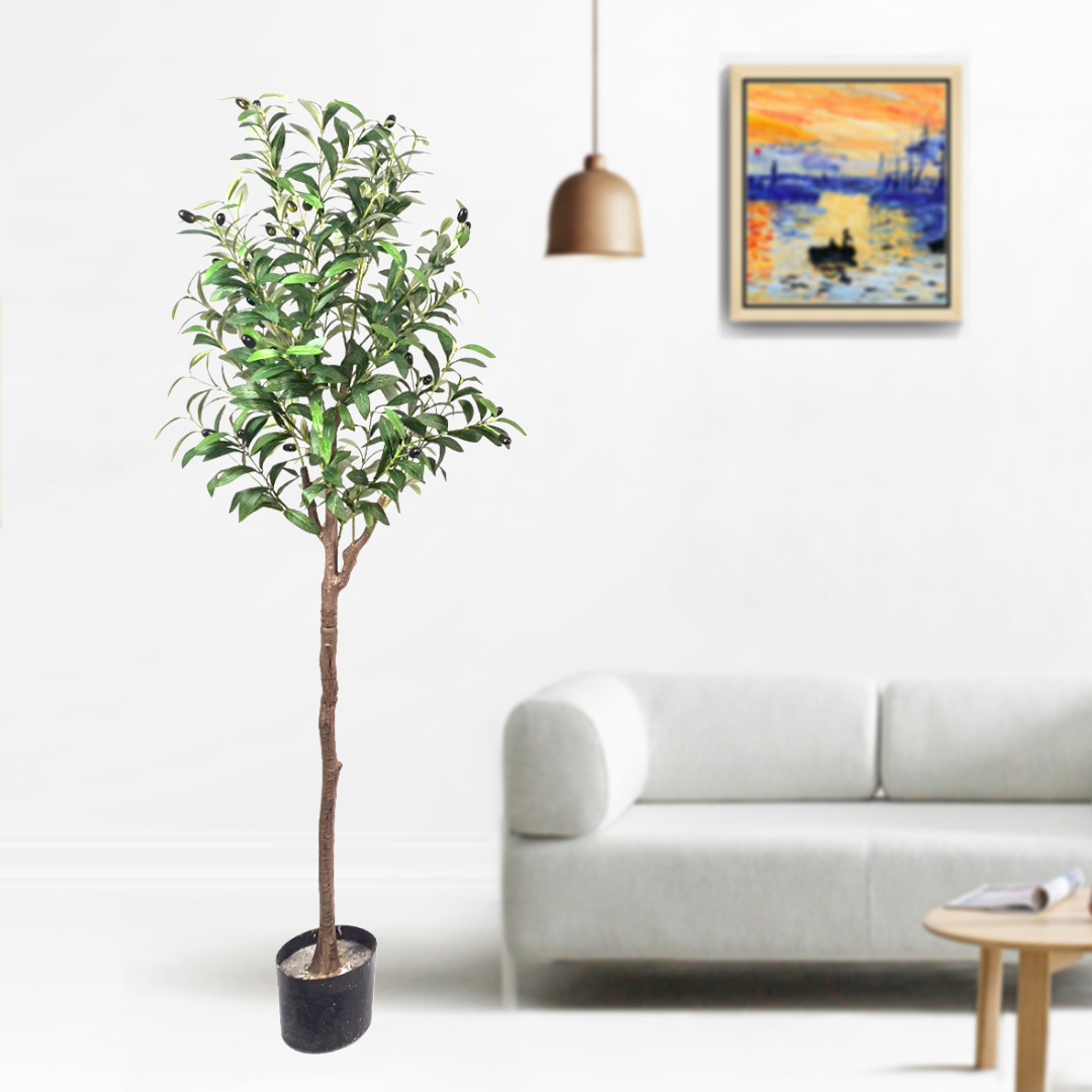 Simulación Olive Tree Bonsai Proyecto de ecologización Paisaje Interior Decoración de olivos falsos Decoración de sala de estar Bonsai Desmontaje
