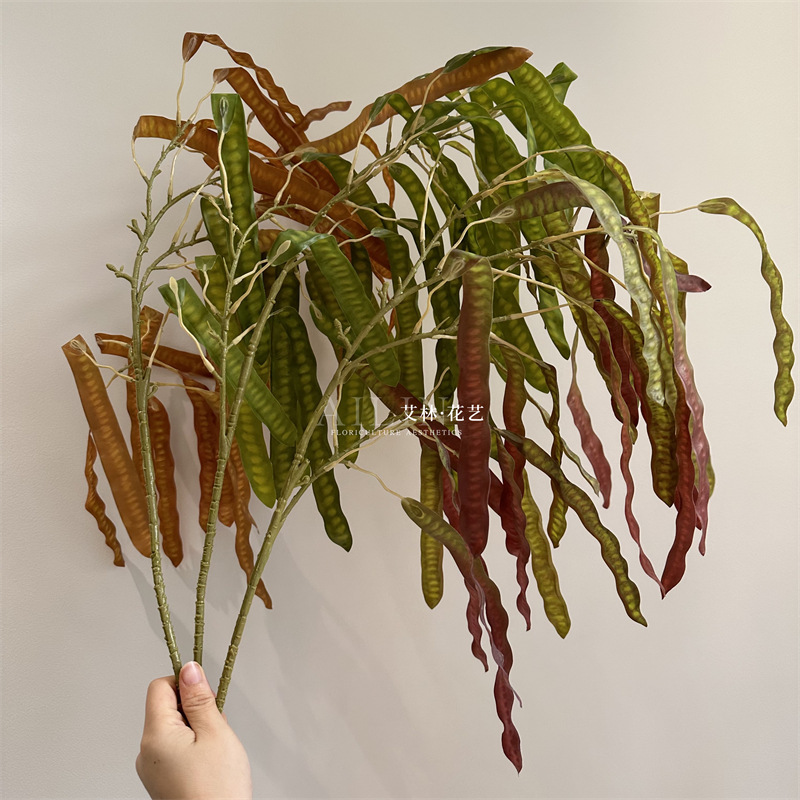 Simulation lentils simulation pea pods wedding background flower arrangement fishing Dutch beans simulation green soft landscaping wholesale
