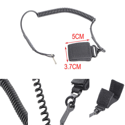 Outdoor CS equipment multi-functional enhanced tactical mission lanyard anti-lost hand rope military fan spring gun rope
