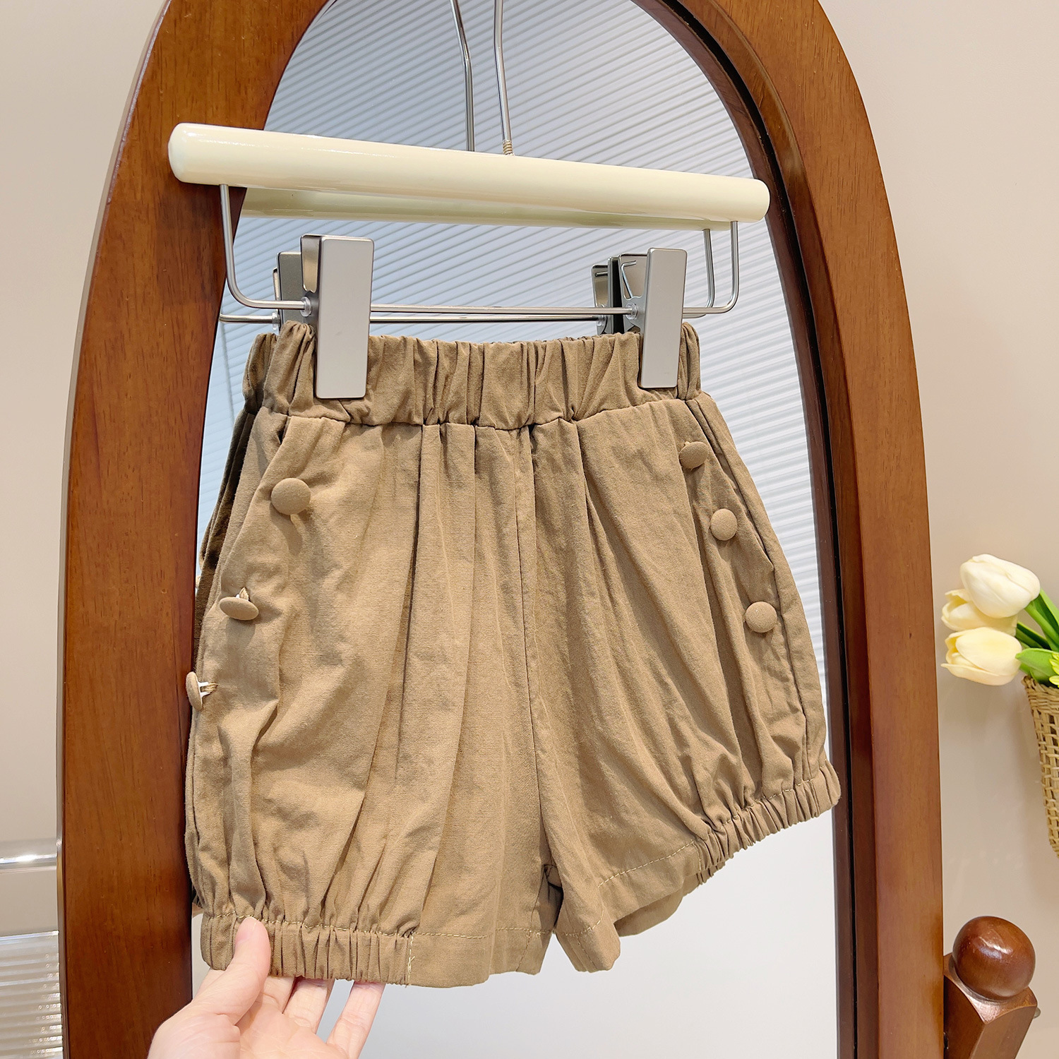Mädchen Set Mit Rüschenärmel Top Und Lässigen Shorts_voghion.com