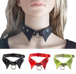 European and American Style Personality Punk Gothic Leather Collar Collar Necklace Sexy Training Dog Slave Necklace Women