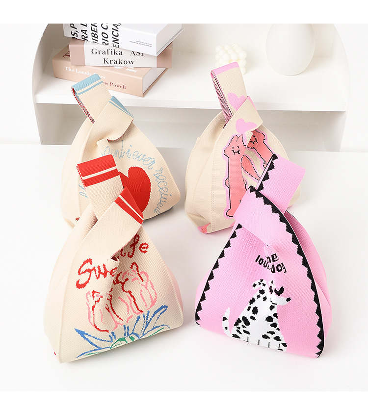 Women's Medium Knit Animal Letter Cute Open Handbag display picture 2