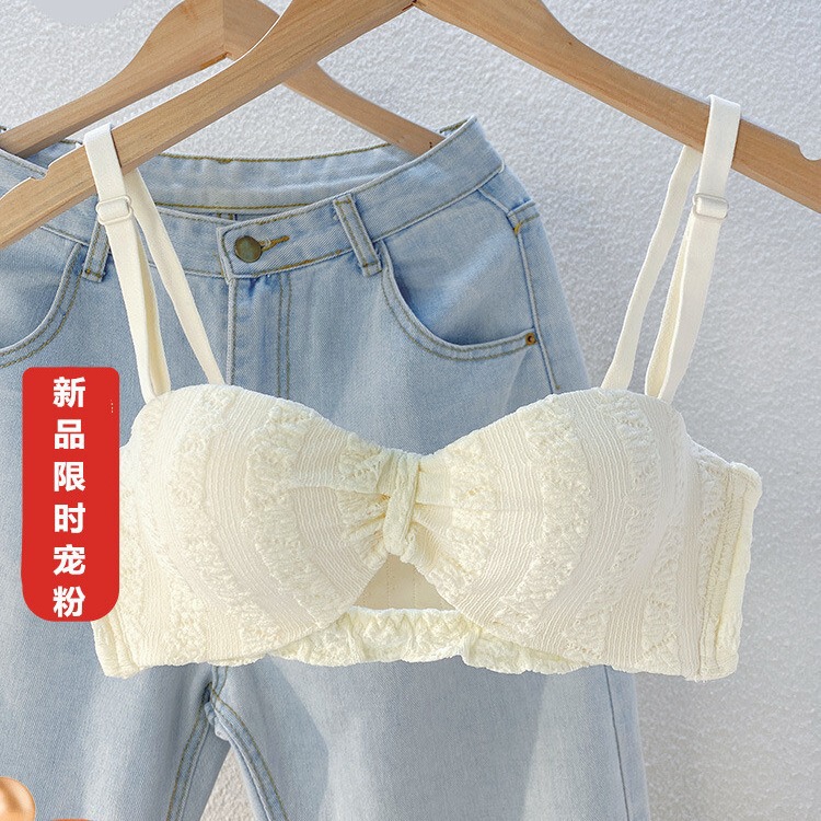 Secret of Concave and Convex ~ Half-Cup Small Breast Push-Up Intimates, A-Cup Flat-Chested Girl, Large Push-Up Strapless Anti-Sagging Summer