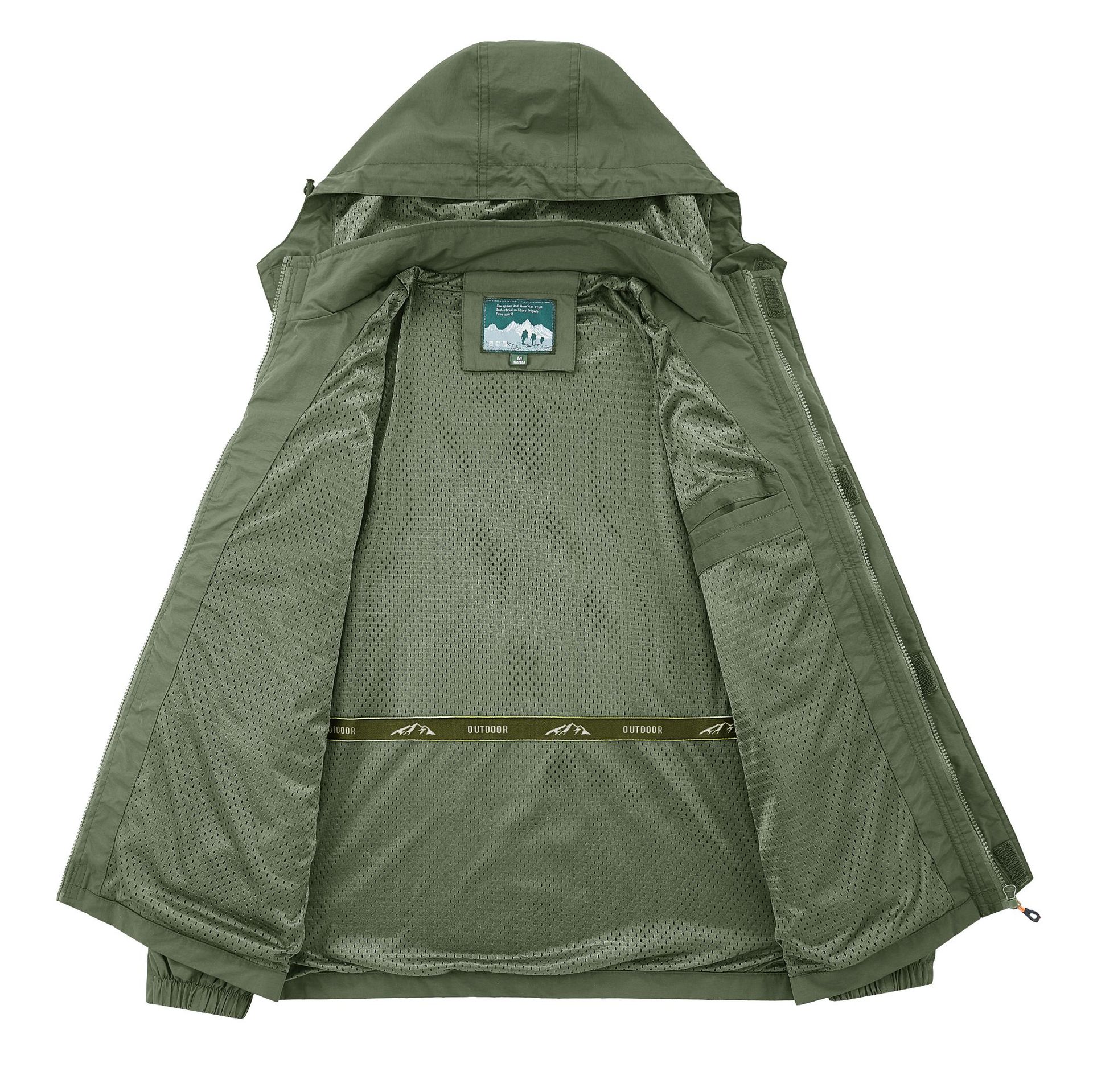 Comercio exterior transfronterizo primavera y otoño chaqueta de hombre de cuello relajado chaqueta de bolsillo de mediana edad desmontable chaqueta de asalto al aire libre