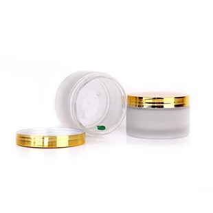 Frosted Transparent Glass Cream Bottle 200g Facial Mask Bottle Round Cosmetic Packaging Bottle Customized Logo