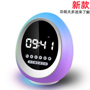 New RGB atmosphere Bluetooth speaker led clock small audio card mini alarm clock wireless Bluetooth Audio Factory