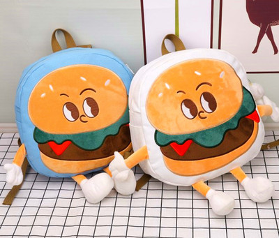 lovely Hamburger Backpack 2022 new pattern fashion canvas capacity Attend class schoolbag girl leisure time knapsack