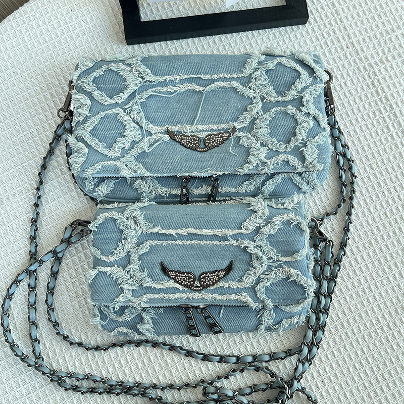 Qadın Denim Çanta, Zəncirli Çiyin və Krossbody Modeli
