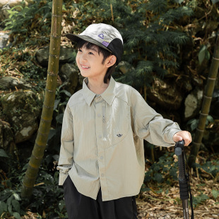 2025 Summer Boys' Sun Protection Clothing Upf50+ Breathable and Lightweight Outdoor Sun Protection Clothing Children's Sun Protection Shirt