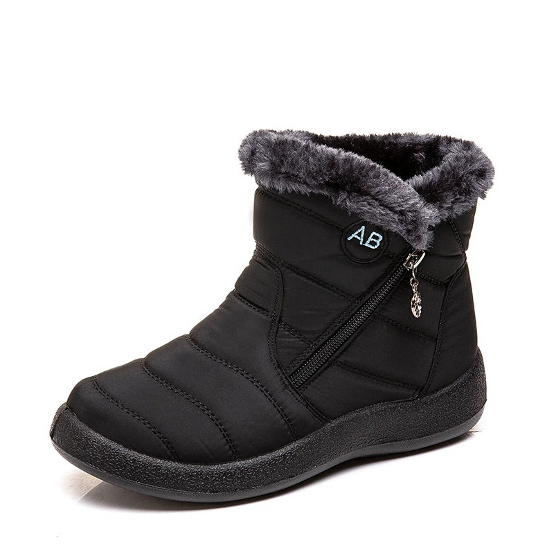 Winter keep warm boots with zipper, footwear, plus size