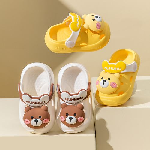 Children's slippers summer indoor non-slip soft bottom baby boy's clog shoes Baotou infant girl's sandal slippers home
