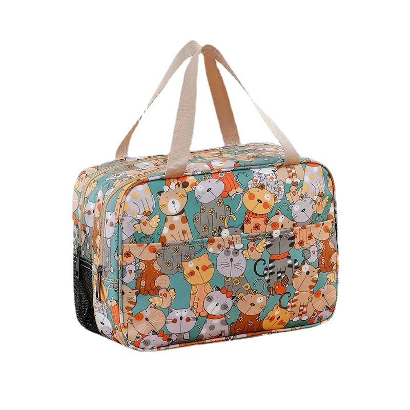 Bolsa de cosméticos de dibujos animados de alto aspecto femenino de gran capacidad dormitorio de estudiantes bolsa de almacenamiento de separación húmeda y seca bolsa de lavado portátil para salir