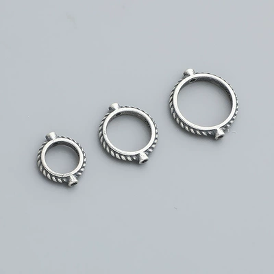 S925 sterling silver round bead frame Zərgərlik ara hissələri