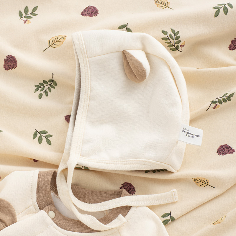 Nuevo bebé otoño fleece-forrado salida mono 0-6 meses bebé cálido polar oso mameluco traje