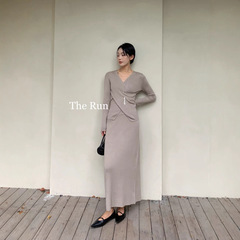 【The Run 】7097# 十三行极简老钱风简约V领显瘦高级小衫（含6%