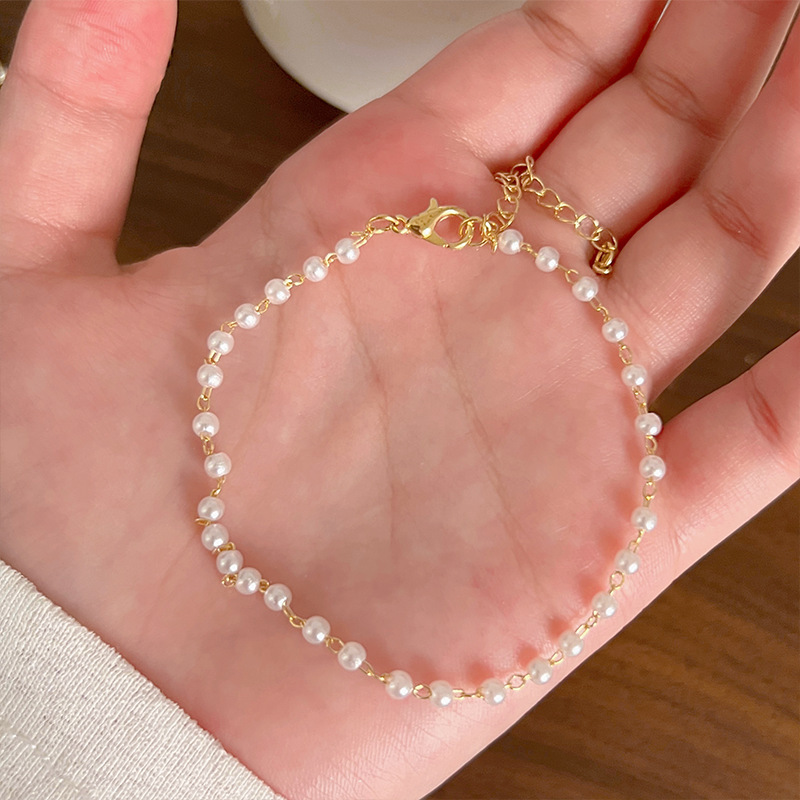 甘くて不規則な真珠のブレスレットの女性の高級な潮流のファッションの軽い贅沢なins風の高級感の小さい大衆の軽い贅沢な手飾り|undefined