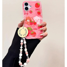 草莓兔子适用苹果13手机壳iPhone16/14女15/12pro/11套xs全promax