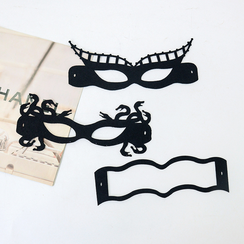Transfronterizos nuevos no tejidos máscaras de felt negro máscaras modernas máscaras de felt minimalistas máscaras misteriosas de baile de maquillaje