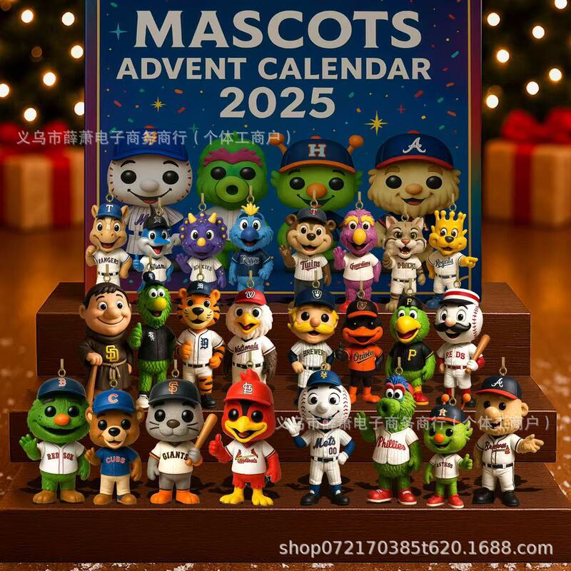 跨境新品Baseball Mascots Advent Calendar棒球吉祥物圣诞日历|undefined