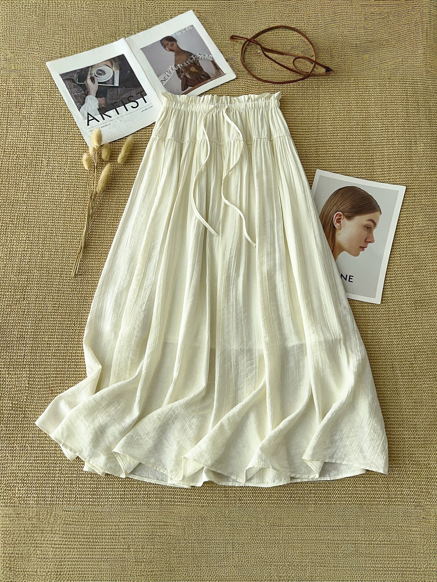 Fitted fashionable elegant summer retro long skirt