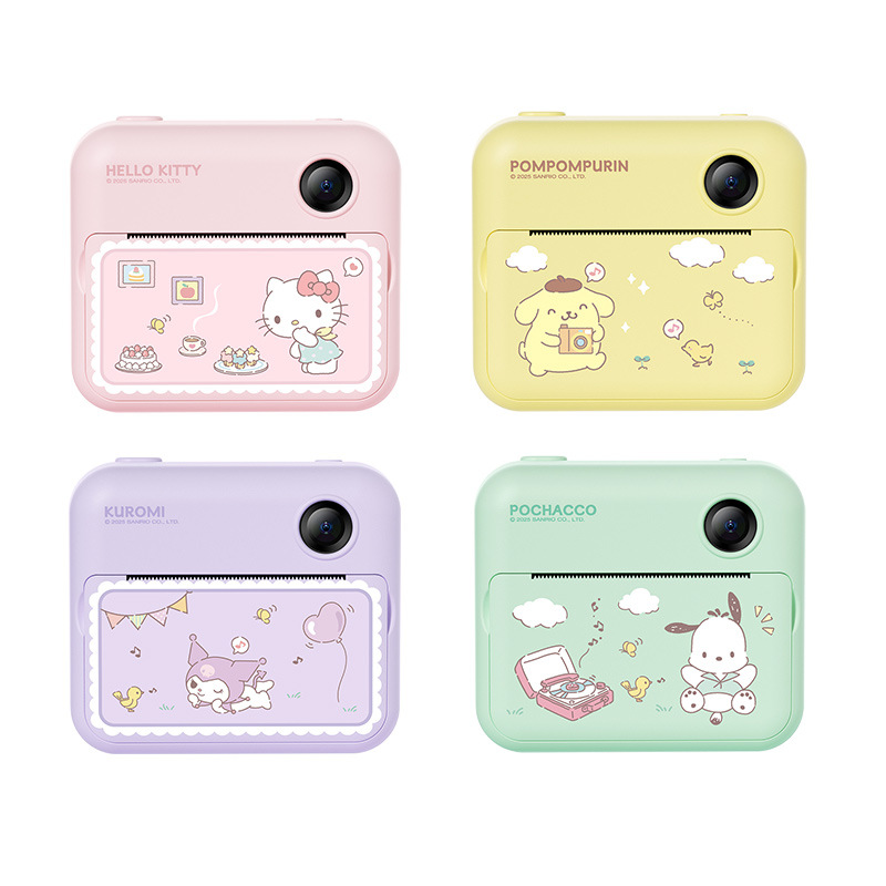 Sanrio fotocamera de dibujos animados genuinos, impresión multicolor, impresión térmica instantánea, juguetes para niños
