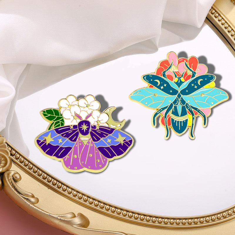 9g Weight Brooches Classification Alloy Material Flower, Butterfly Pattern Enamel Craft Cartoon Style Sweet Pin Flower Butterfly Alloy Enamel Unisex Brooches 无