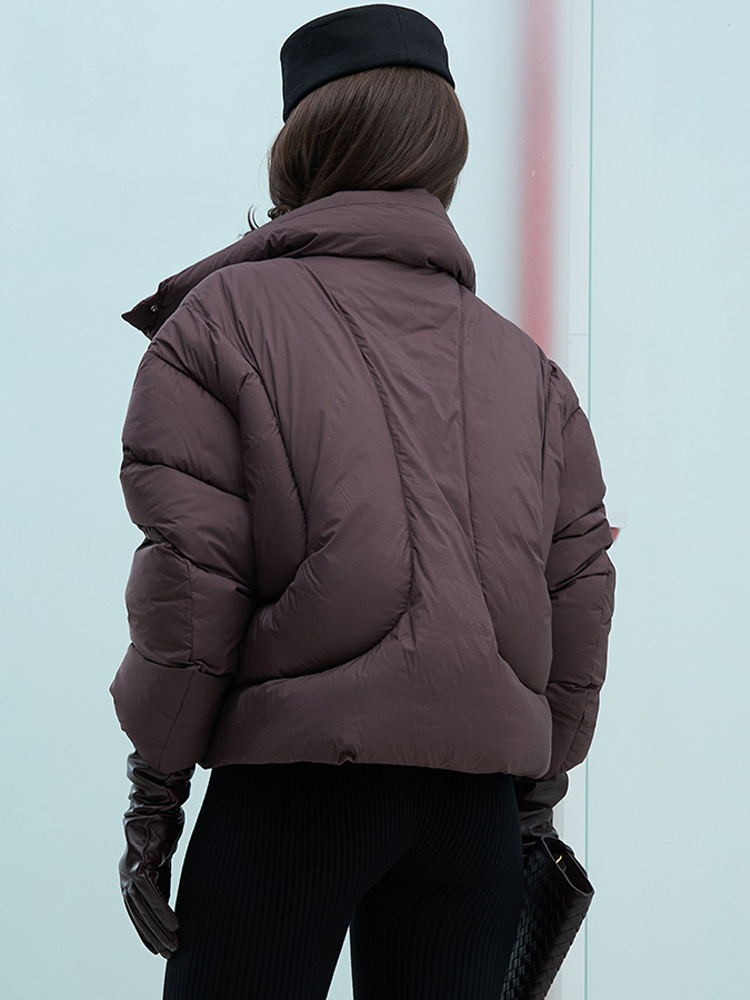 Moda coreana temperamento de color sólido corta corta correa de cintura abrigo de algodón 2025 otoño y invierno nuevo transfronterizo Europa y América image 5