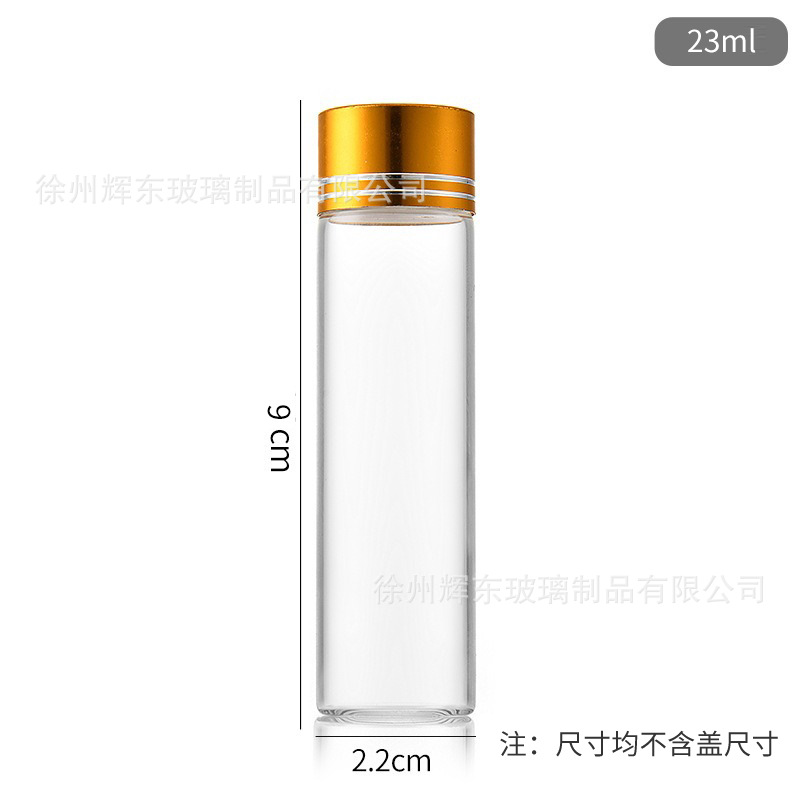 22mm diámetro de botella de tubo de cubierta de óxido de oro botella de reactivo sellado de tornillo botella de recipiente botella de vidrio gran boca botella de deseo image 14
