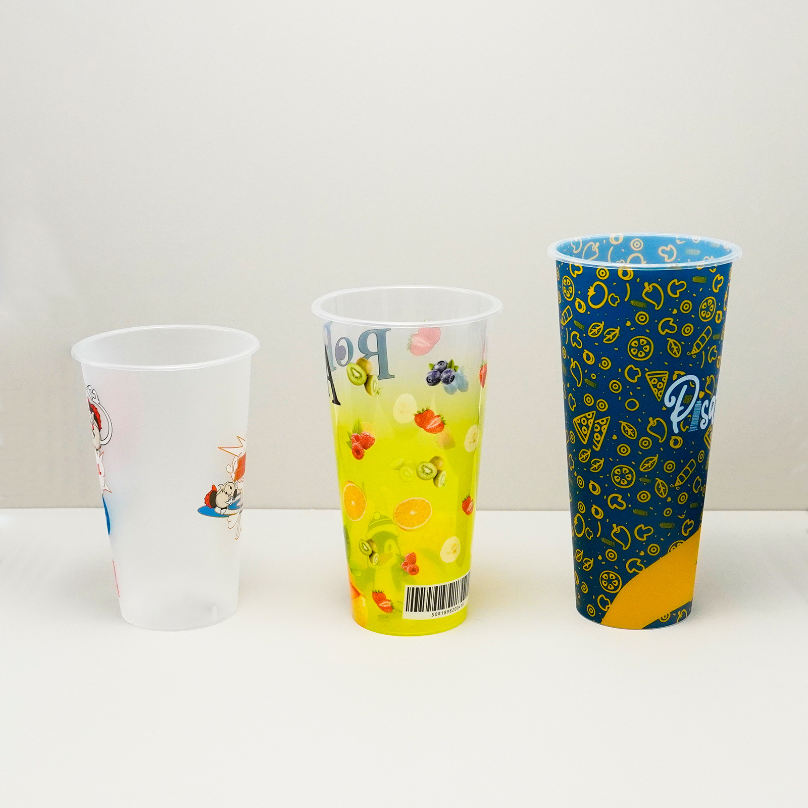 Bebidas de jugo de fruta taza de té de leche botella de coco crudo botella de latte PP desechable con tapa de polvo de hielo bebida fría botella de plástico multiespecificación
