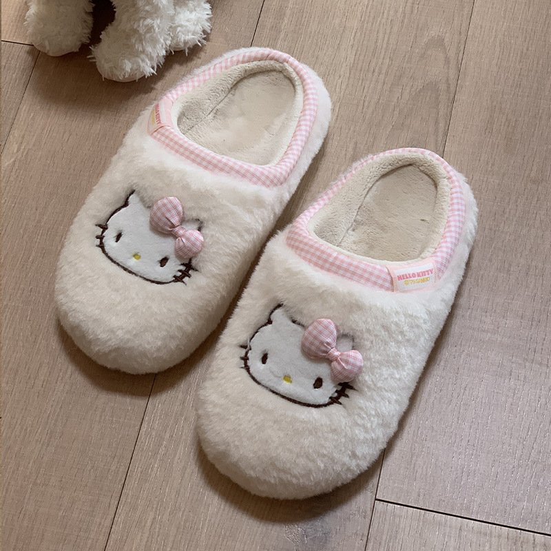 冬天Kitty勃肯鞋女秋冬季新品家用外穿防滑保暖正版三丽鸥棉拖鞋|undefined